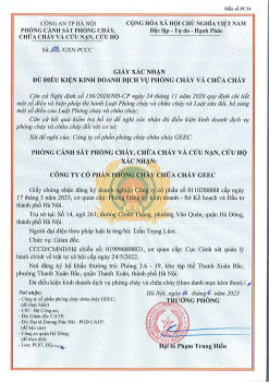 Giấy xác nhận đủ điều kiện kinh doanh dịch vụ phòng cháy và chữa cháy